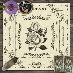 1pc Tarot card tablecloth, mysterious wizard astrology decoration butterfly flower table mat, card game decoration tablecloth