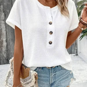Europe and America large solid color short sleeve T-shirt women summer new loose V-neck casual all-matching three-point sleeve b