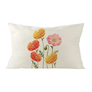 Rectangular Floral Plant Print Cushion Cover Sofa Chair Car Pillow Cover Decorative Sofa