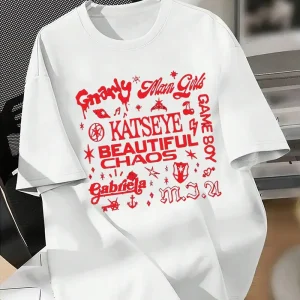 Retro Katseye Beautiful Chaos T-shirt Kpop Tee Gift for Woman Man Fashion Harajuku Kawaii T-shirt Women's Y2K Clothing