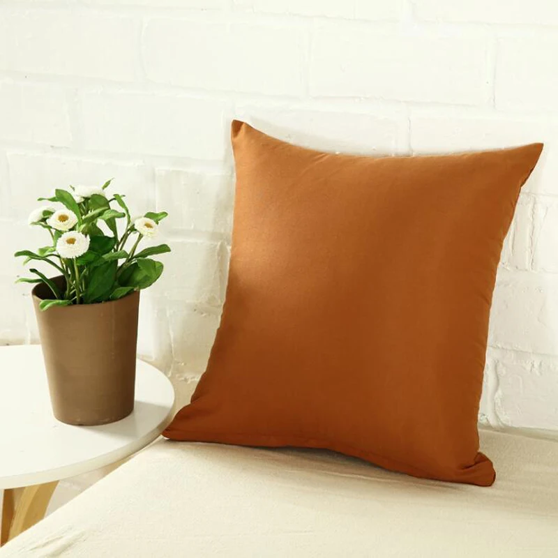 40*40cm Pillow Case Solid Color Sofa Cushion Backrest Pillowcase Family Living Room Cushion Waist Cushion Cover For Household - الصورة 7