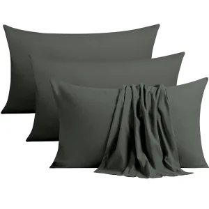 4pcs Microfiber Pillowcases Solid Color, Envelope Closure, Machine Washable, Woven Fabric, for Bedroom, Living Room