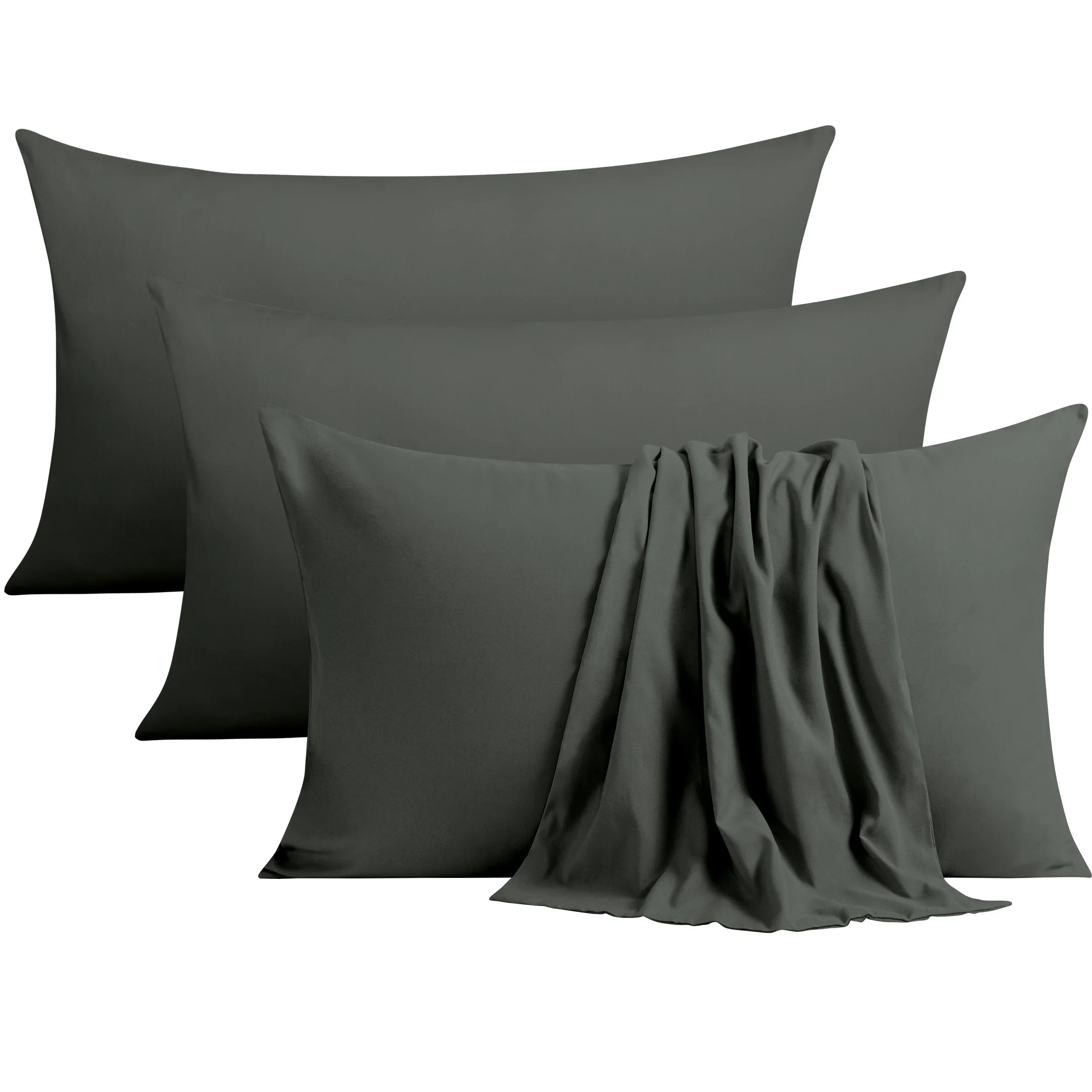 4pcs Microfiber Pillowcases Solid Color, Envelope Closure, Machine Washable, Woven Fabric, for Bedroom, Living Room - Image 8