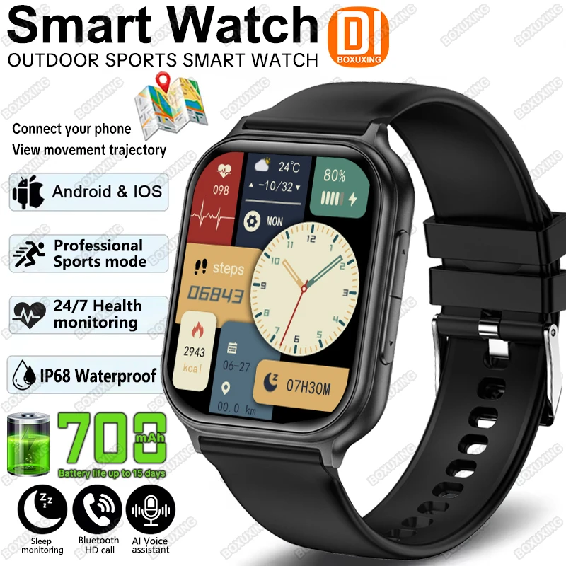 2026 New Smart Watch Outdoor Sports Fitness Men Women Heart Rate GPS Track IP68 Waterproof Bluetooth Call Smartwatch Fro Xiaomi