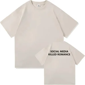 2025 Social Media Killed Romance Summer T Shirt Men Women Aesthetic Valentine's Print T-Shirt Couple Cotton Tee Tops Clothing