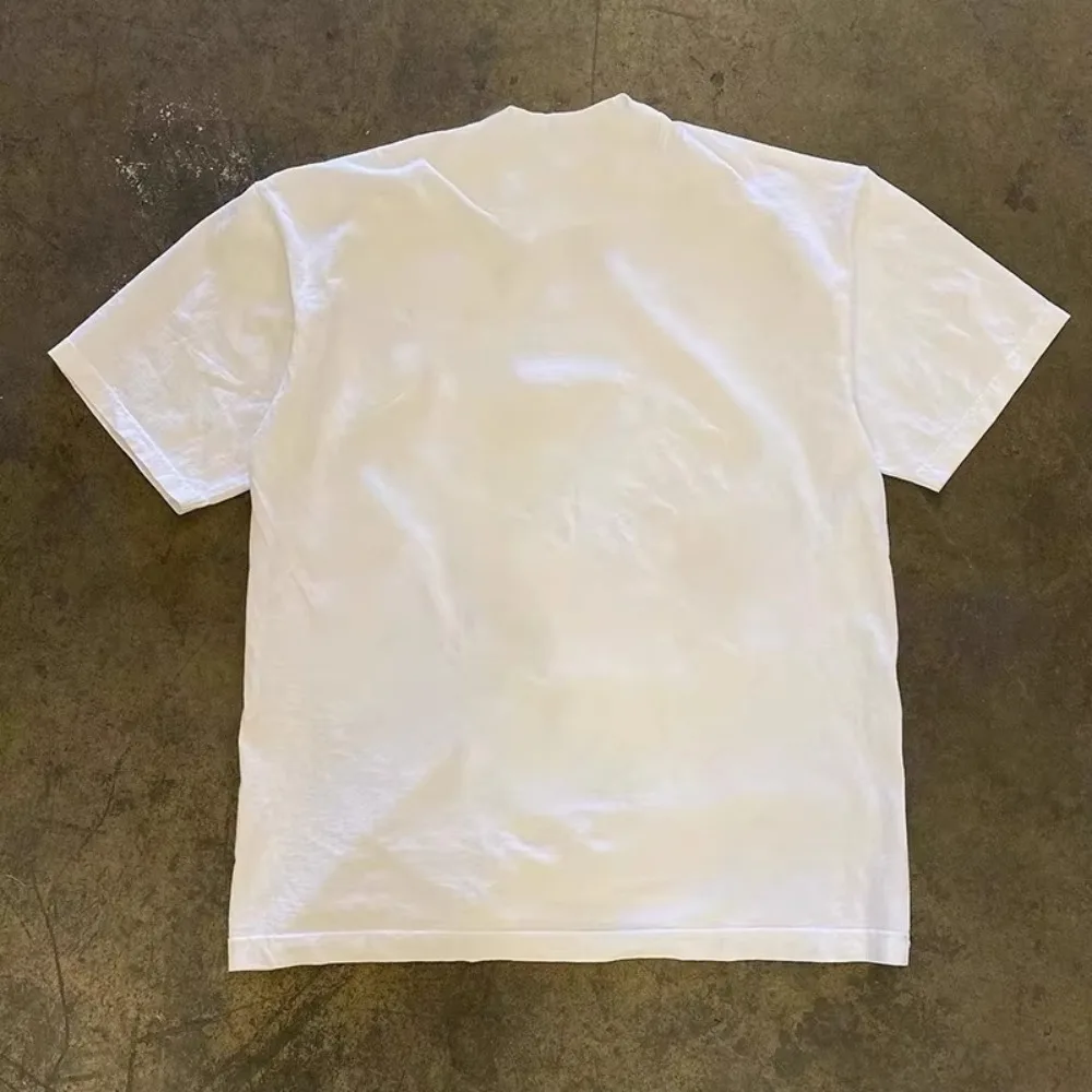 European Cute Letters Cat Print Pure Cotton T Shirt Men Women Summer Y2k Personality Cute Street Clothing Half Sleeved Tops - الصورة 3