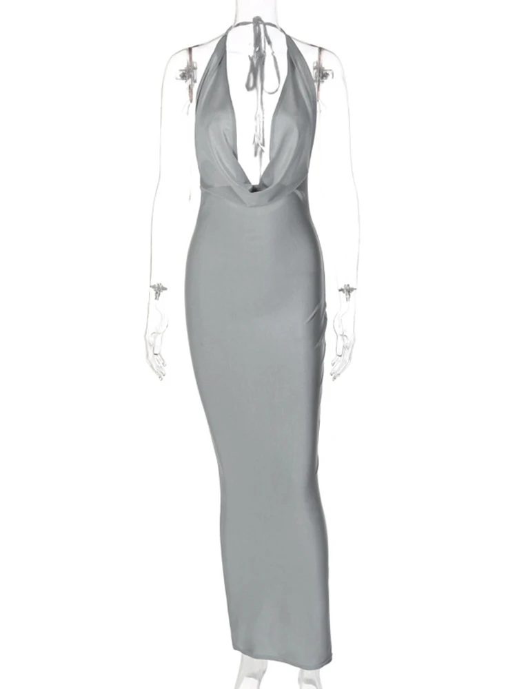 Dulzura Autumn Women Halter Backless Midi Dress For Women Bodycon Sexy Party Elegant Outfits Evening Birthday Clothes Y2K 2024 - Image 6