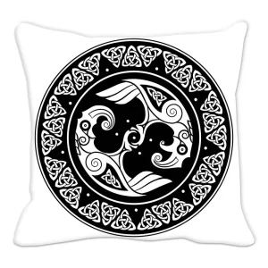 Viking Amulet Pillowcase Sofa Cushion Home Decor  Black and White Geometric  Cover
