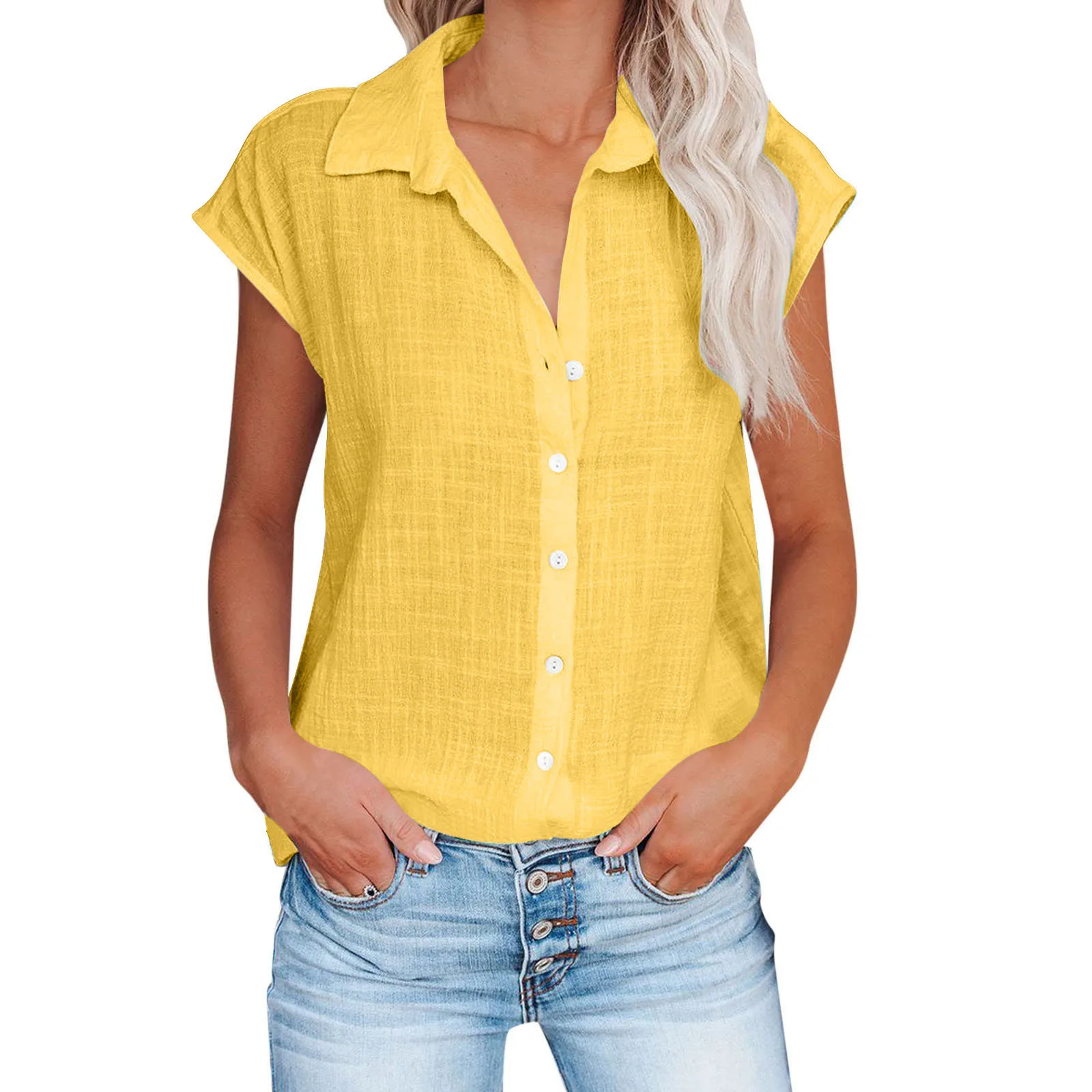 Summer Solid Cotton Linen Shirt Women's Clothing Casual Short Sleeve Tops Tee Ladies T-Shirts Blusas Thin Loose T Shirt Woman - Image 17