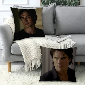 Vampire Diaries Starring D-Damon S-Salvatore Pillow Case Office Cushions Suitable For Sofa Car Bedroom Decorative Cushion Cover