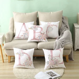 45x45cm Pink Letter Cushion Pillowcase Decorative Sofa Polyester