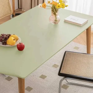 1PC Leather Elastic tablecloth Custom Square Round Table cover Waterproof dinning table cloth Protector Desk mat