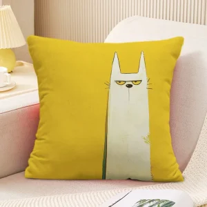 Cute Puppy Pattern Decorative Pillowcase Living Room Bedroom Square Cushion Pillowcase