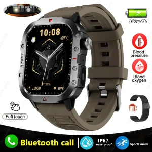 New Military GPS Smart Watch Men Flashlight Health Monitor Waterproof Outdoor Sports Fitness Bluetooth Call Smartwatch Men Women