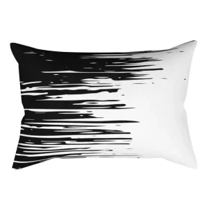 Black and White Striped Geometric Rectangle Pillow Cover Cushion Home Decor Bedroom Living Room Fashion Design