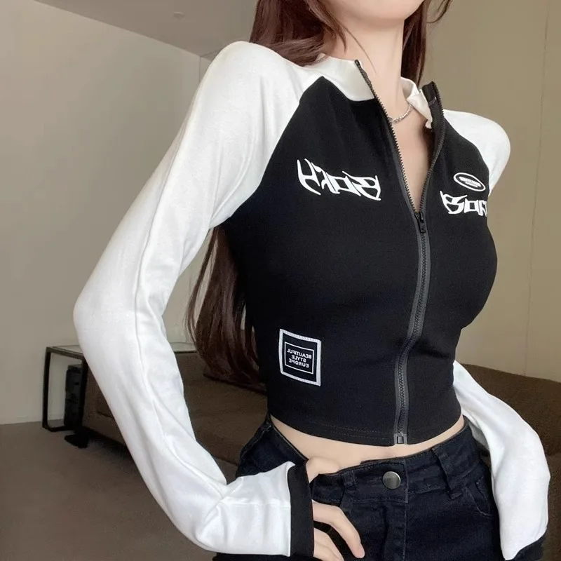 American Style Zippered Long Sleeved T-shirt - الصورة 6