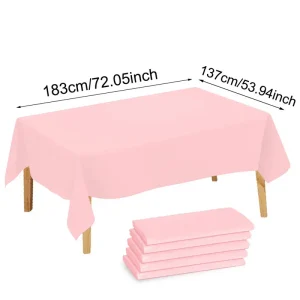1/5 Pcs Multi Solid Color Disposable Plastic Tablecloth 137×183cm Rectangle Table Cover for Birthday Wedding Events Party Decor
