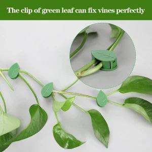 Plant Climbing Wall Fixture Clips Acrylic Sticker Green Leaf Simula Self-Adhesive Hook Plant Vine Traction Indoor Outdoor Decor