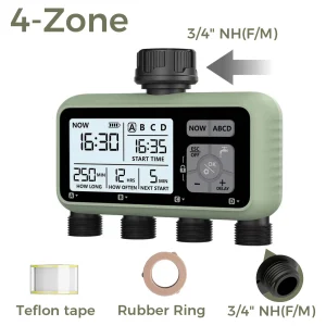 Diivoo Garden Water Timer 3 Zone Programmable Automatic Irrigation Timer with Rain Delay Manual/Auto Mode Watering for Lawn Yard