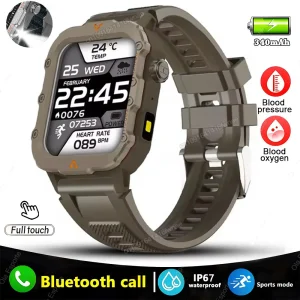 2025 Rugged Military Smart Watch Men's Outdoor Watch 2.01" HD Touch Screen Voice Bluetooth Call Sports Waterproof Smartwatch New