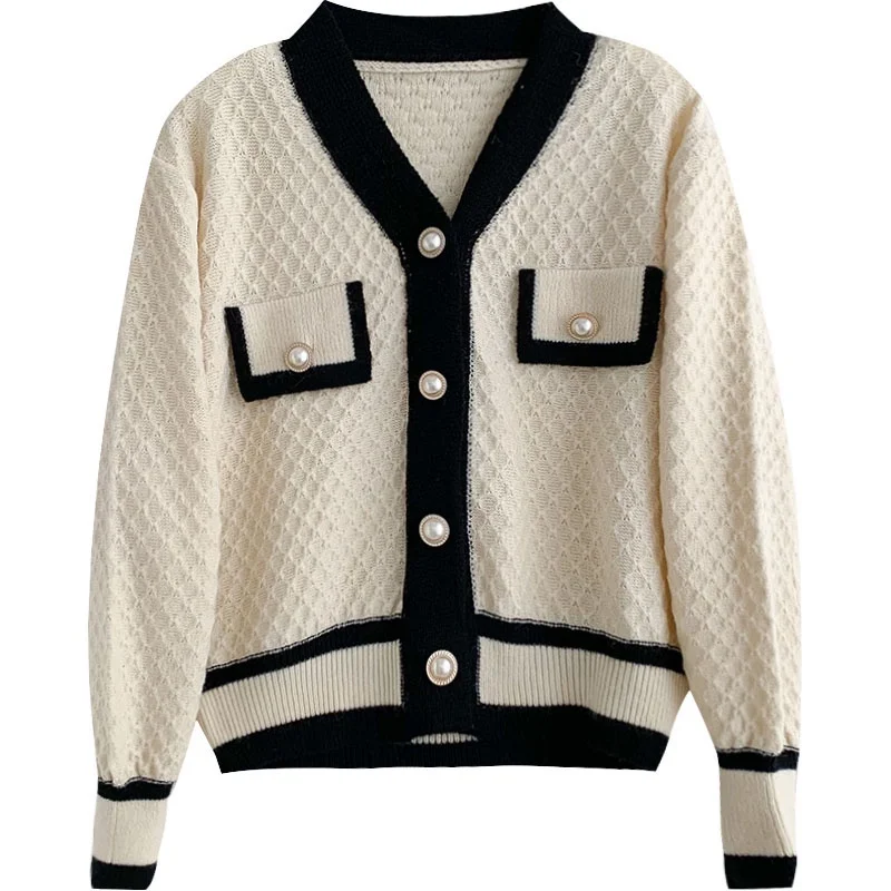Women's Korean Fashion New Korean Loose Long-sleeved Knit Sweater Cardigans Outwear Coat - الصورة 8