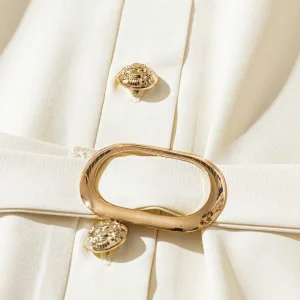 Women's Elegant Simple Round Neck Single Breasted Short Sleeve Belt Midi Dress women dress Women's Elegant Beige Midi Dress