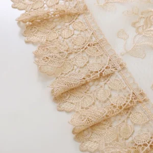 Table Cloth Beige Round Table Cover Embroidered Tablecloth Romantic Lace Europe Hollow Transparent Rose Flower Glass Yarn Cover