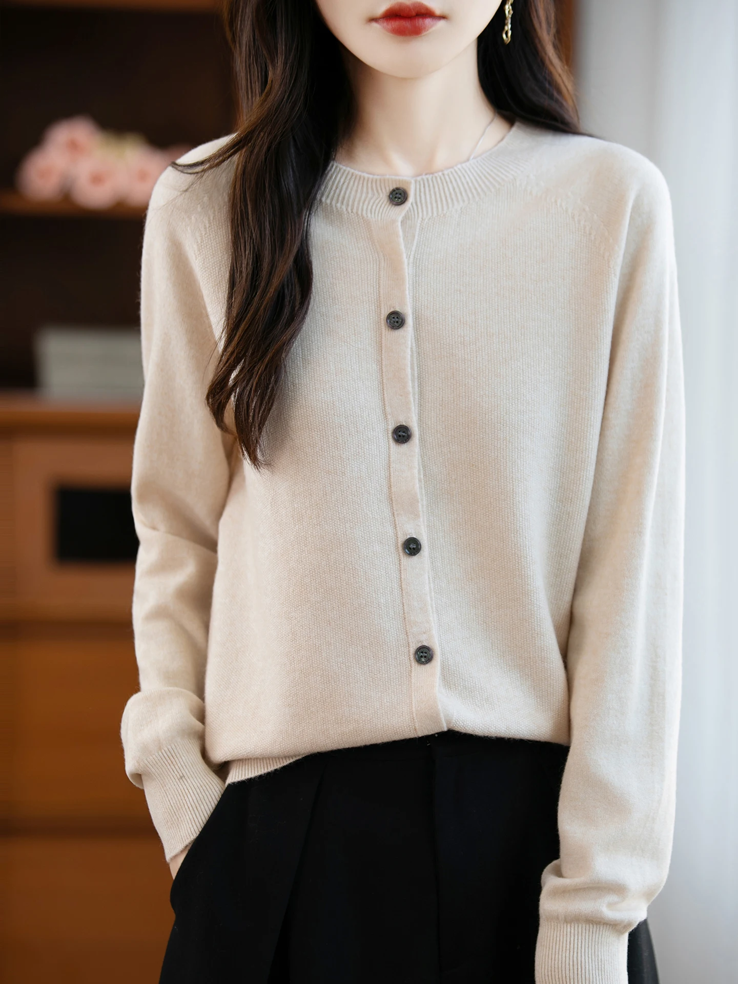 Classic Merino Wool Woman Sweater Basic Female Autumn Winter Knitted Cardigan Elegant Ladies Cashmere Long Sleeve Clothing Tops - Image 28