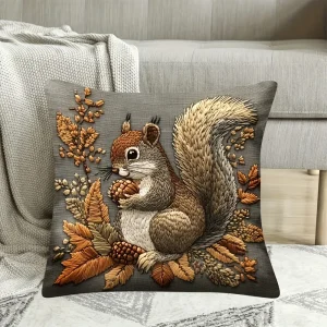 Squirrel Pillow Cover: Nature's Artistry for Your Home Sofa cushion cover, home decoration, 2D printing