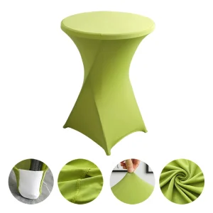 Creative Simple Style Solid Color Polyester Round Banquet Elastic Table Set Hotel Wedding Decoration Cocktail Bar Table Set
