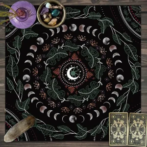 1pc Tarot card tablecloth, mysterious wizard astrology decoration butterfly flower table mat, card game decoration tablecloth