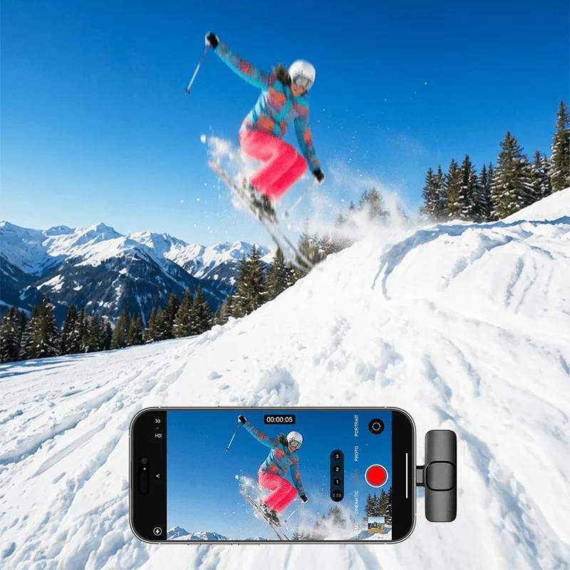 Wireless Lavalier Lapel Microphone for iPhone, iPad, Mini Video Recording Mic for Interview Video Podcast Vlog Noise Reduction - الصورة 5