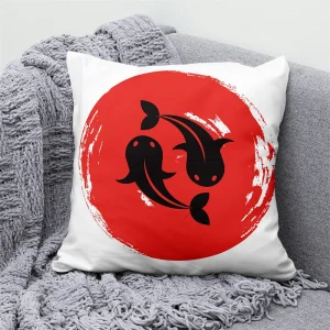 Lucky Cat Japanese Style Sofa Bed Decorative Pillow Cover Home Decor Mount Fuji Art Cushion
