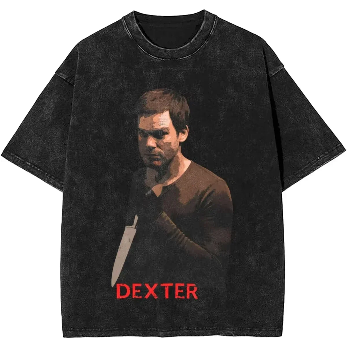 New Dexter Morgan Edition Middle Finger Retro Trendy Vintage Washed T-Shirt Summer Y2K Tops Cotton Men Women Tees Short Sleeve - Image 14