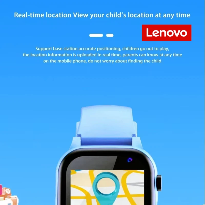 Lenovo Smart Watch Kids GPS WIFI Video Call SOS APP Download Child Smartwatch Camera Monitor Tracker Location 2G Phone Watch - Image 3