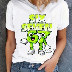 Funny 67 Brainrot Women T Shirts for Laddy Six Seven Brain Rot T-Shirt Party Tshirt for Girls T shirt for Woman Tops Tees