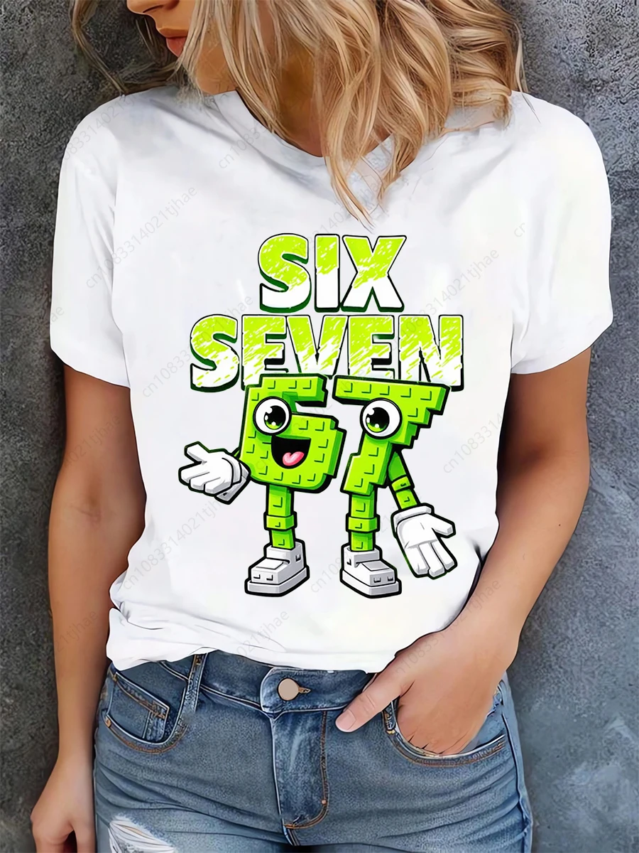 Funny 67 Brainrot Women T Shirts for Laddy Six Seven Brain Rot T-Shirt Party Tshirt for Girls T shirt for Woman Tops Tees - Image 8