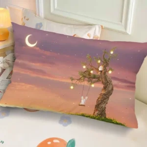 Ins-Style Ink Landscape Dormitory Pillow, Bedside Bedroom Pillow Gift, Nap Creative Living Room Sofa Cushion