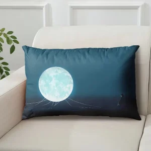 Internet-Famous Moon Pillow with Starry Night Scene, Single-Sided with Core, Pillowcase, Cushion Cover