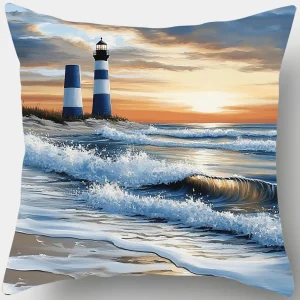 Serene Seaside Scenes Pillow CoversLiving room sofa cushion cover, soft and comfortable, bedroom room decoration