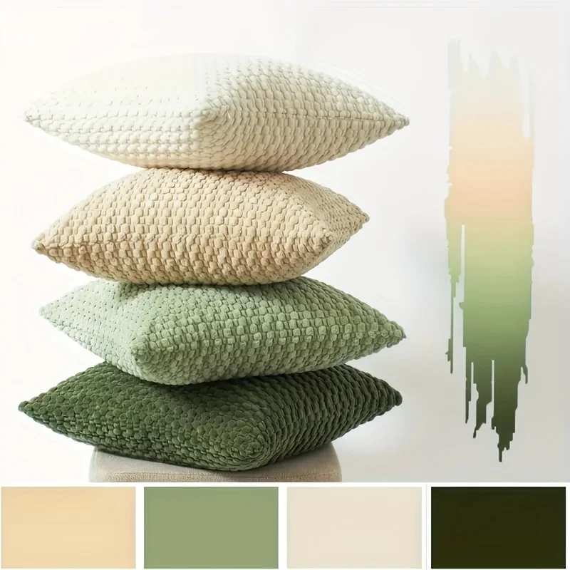 Cordury Pillow Covers - Modern Decorative Cushion Cases with Zipper Closure, Machine Washable, No inserts included - الصورة 2