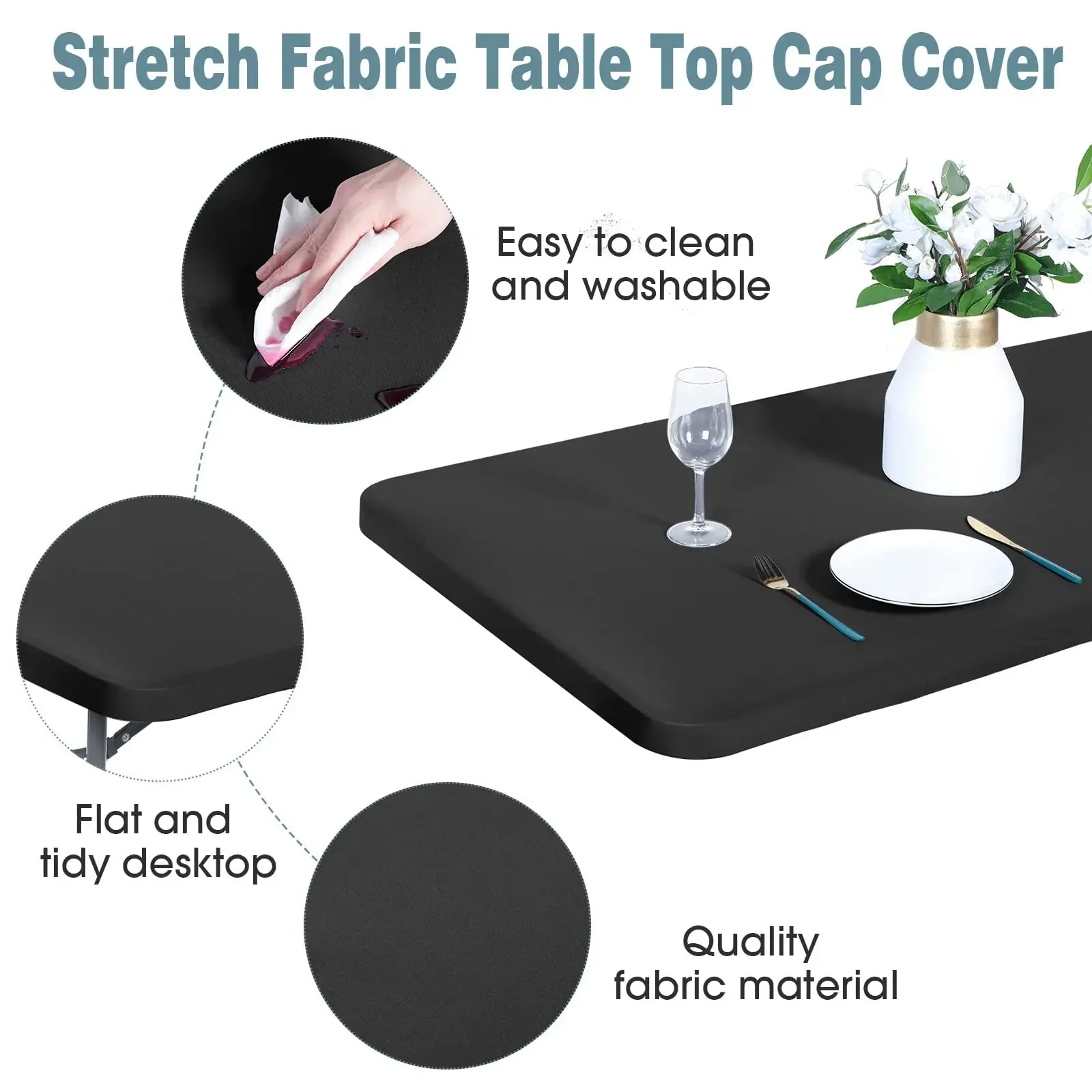 1PC Leather Elastic tablecloth Custom Square Round Table cover Waterproof dinning table cloth Protector Desk mat - Image 5
