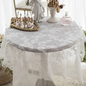 White Lace Tablecloth Vintage Embroidered Reception Table Cloth Decor Party Valentine's Day Tablecloth Rustic Wedding cover