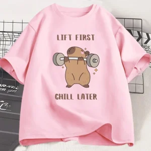 Capybara Gym T-Shirt Women Sports Tee Workout Fitness T Shirt Top Unisex Softstyle Women Tshirt Clothes Women Clothing