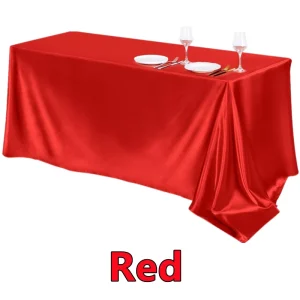 Rectangle Satin Tablecloth,Silkly Soft Solid Color Table Cover For Dining Room Wedding Party Banquet Supplies Dinner Tablecloths
