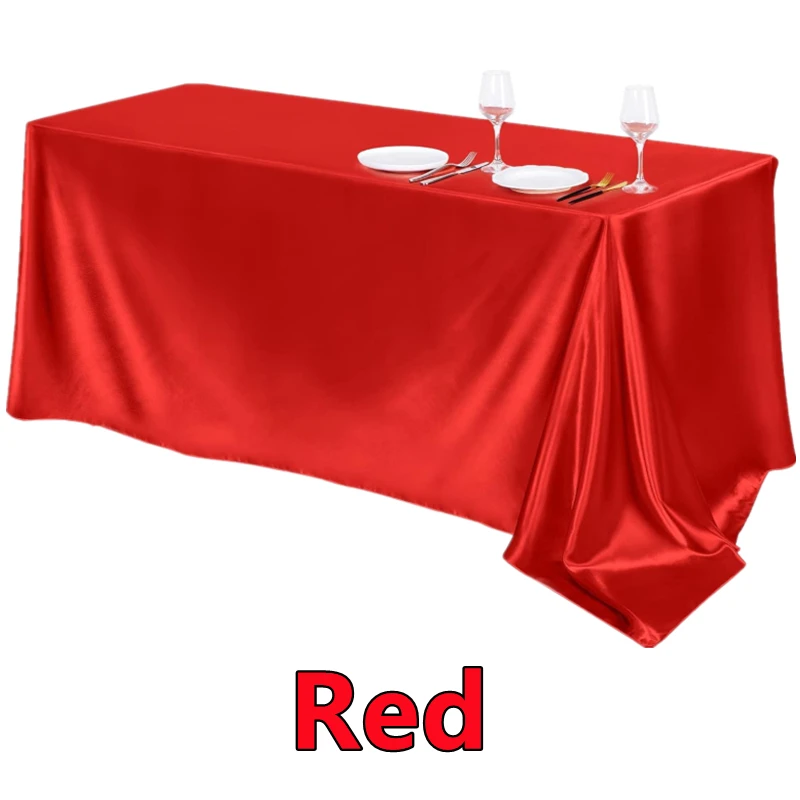 Rectangle Satin Tablecloth,Silkly Soft Solid Color Table Cover For Dining Room Wedding Party Banquet Supplies Dinner Tablecloths - Image 7