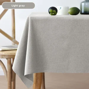 Rectangular Tablecloth Cotton And Linen Tablecloth Waterproof Oil-Proof Solid Color Cover Towel Home Dining Table Decoration