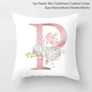 45x45cm Pink Letter Cushion Pillowcase Decorative Sofa Polyester