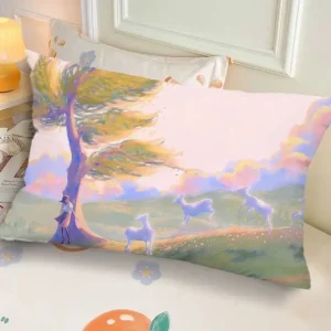 Ins-Style Ink Landscape Dormitory Pillow, Bedside Bedroom Pillow Gift, Nap Creative Living Room Sofa Cushion