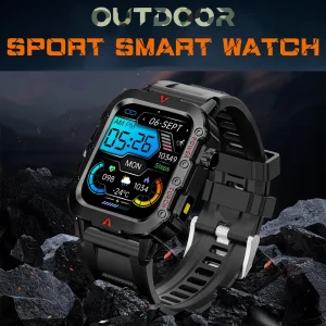 LAXASFIT 2025 New Smart Watch Men's Outdoor Watch 1.85 inch Voice Assistant Bluetooth Call with LED Flashlight Smart Watch